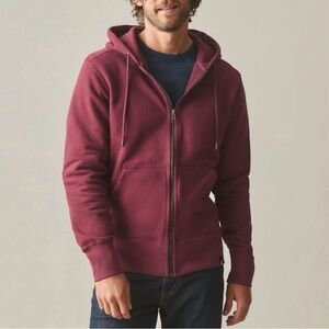 American Giant Mens Classic Full Zip up Hoodie Sweatshirt Zinfandel Maroon small